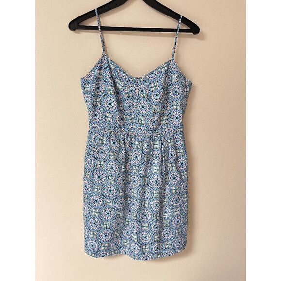 J Crew Factory Womens Fully Lined Summer Casual Slip Dress with pockets Green Pu - Picture 1 of 8